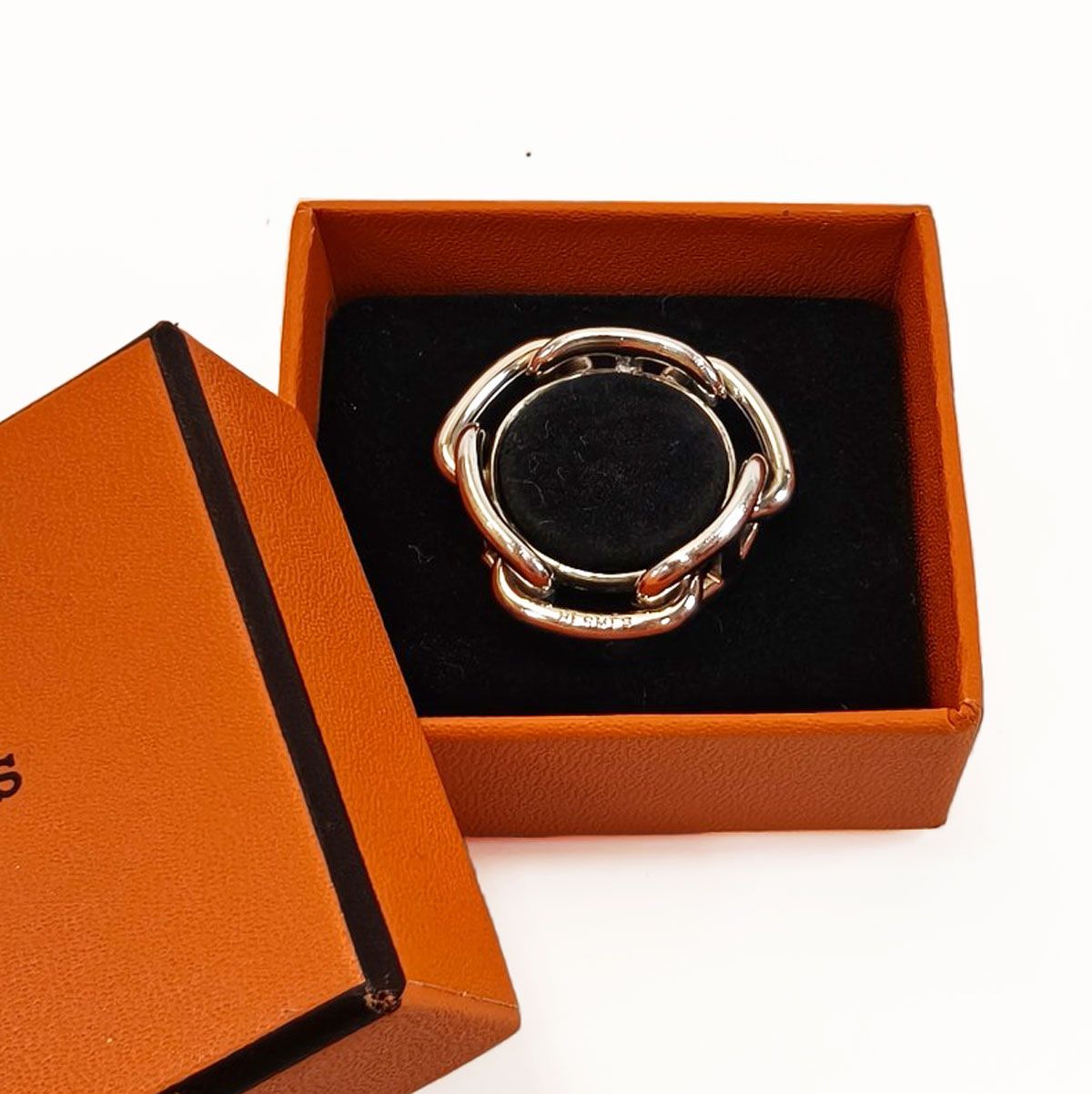 HERMES ルカデ シェーヌダンクル スカーフリング シルバー箱付き HERMES エルメス ルカデ・シェーヌダンクル・スカーフリング B