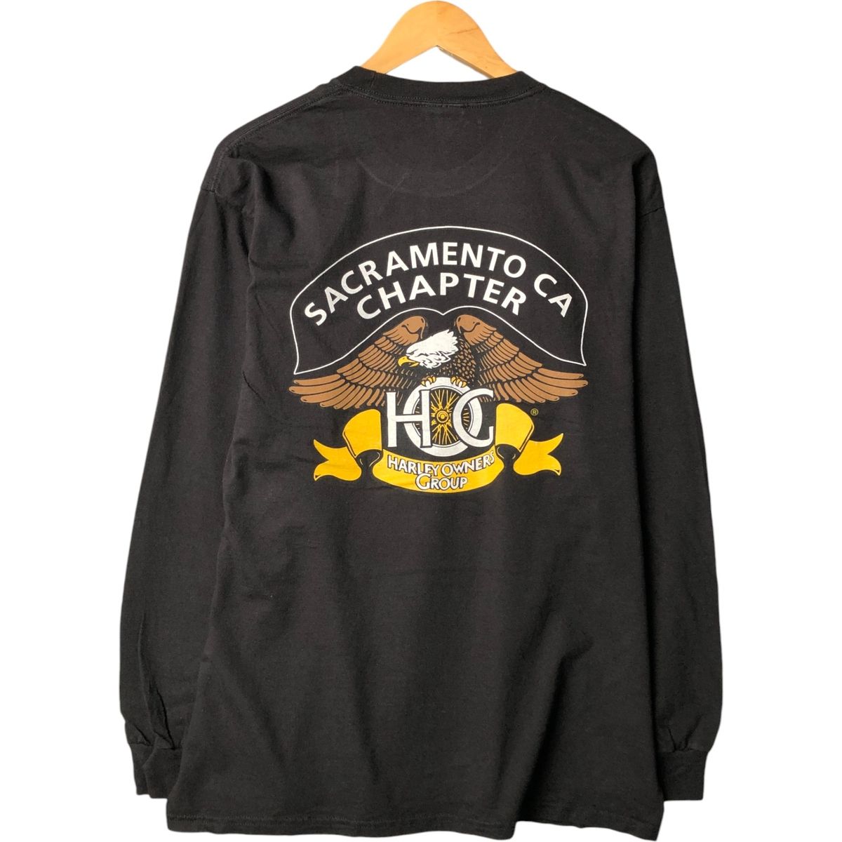 古着 ハーレーダビッドソン Harley-Davidson 鷲柄 イーグル柄 ロングTシャツ ロンT メンズL相当|eaa529876