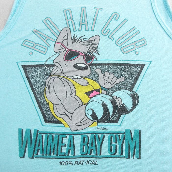 L/古着 ビンテージ タンクトップ メンズ 90s ネズミ 水色 25jun07 中古