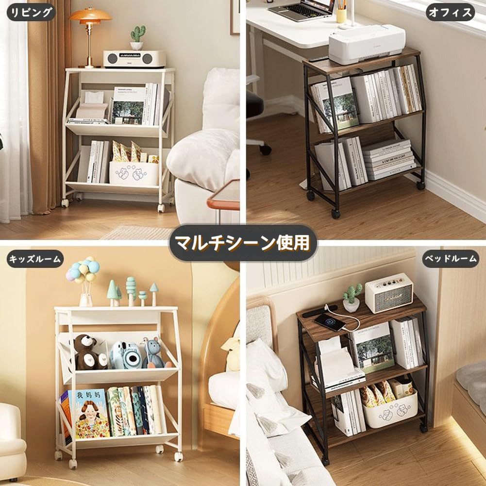 Amazon.co.jp: PTUWODSファイルラック 3段ファイルワゴン 書類棚