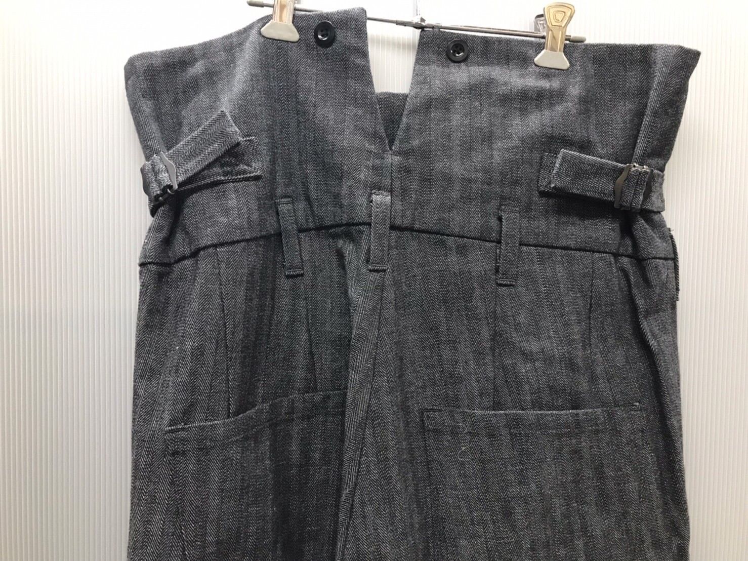 Yohji Yamamoto ハイウエスト ヘリンボーンワイドパンツ Yohji Yamamoto ハイウエスト ヘリンボーンワイドパンツ - メルカリ