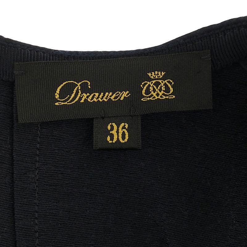 Drawer / ドゥロワー | 2023SS | RESORT2 サテンジャカードハーフスリーブブラウス | 36 | ネイビー | レディース Drawer / ドゥロワー | 2023SS | RESORT2 サテンジャカードハーフ
