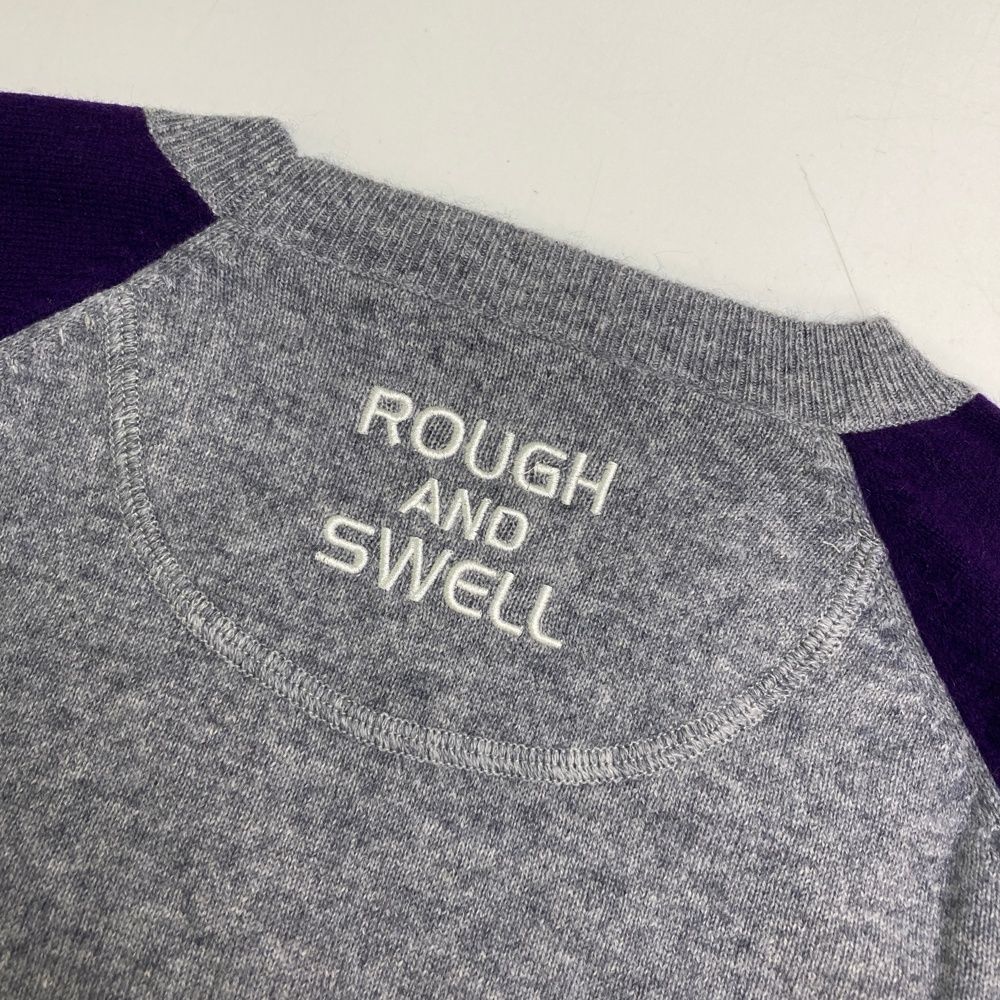 サイズ：XL ROUGH&amp;SWELL ラフアンドスウェル RSM-21264 カシミヤ ニットセーター  グレー系 [240101490242] ゴルフウェア メンズ ストスト サイズ：XL ROUGH&SWELL ラフアンドスウェル RSM-21264 カシミヤ