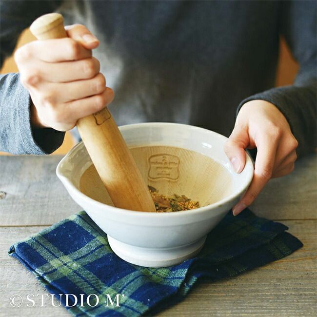 【白 103361】studio m’ スタジオエム モルティエ L(すり鉢 おしゃれ 和食器 下ごしらえ すりばち 大きめ 大きい 和え物 盛り鉢) 6,600円