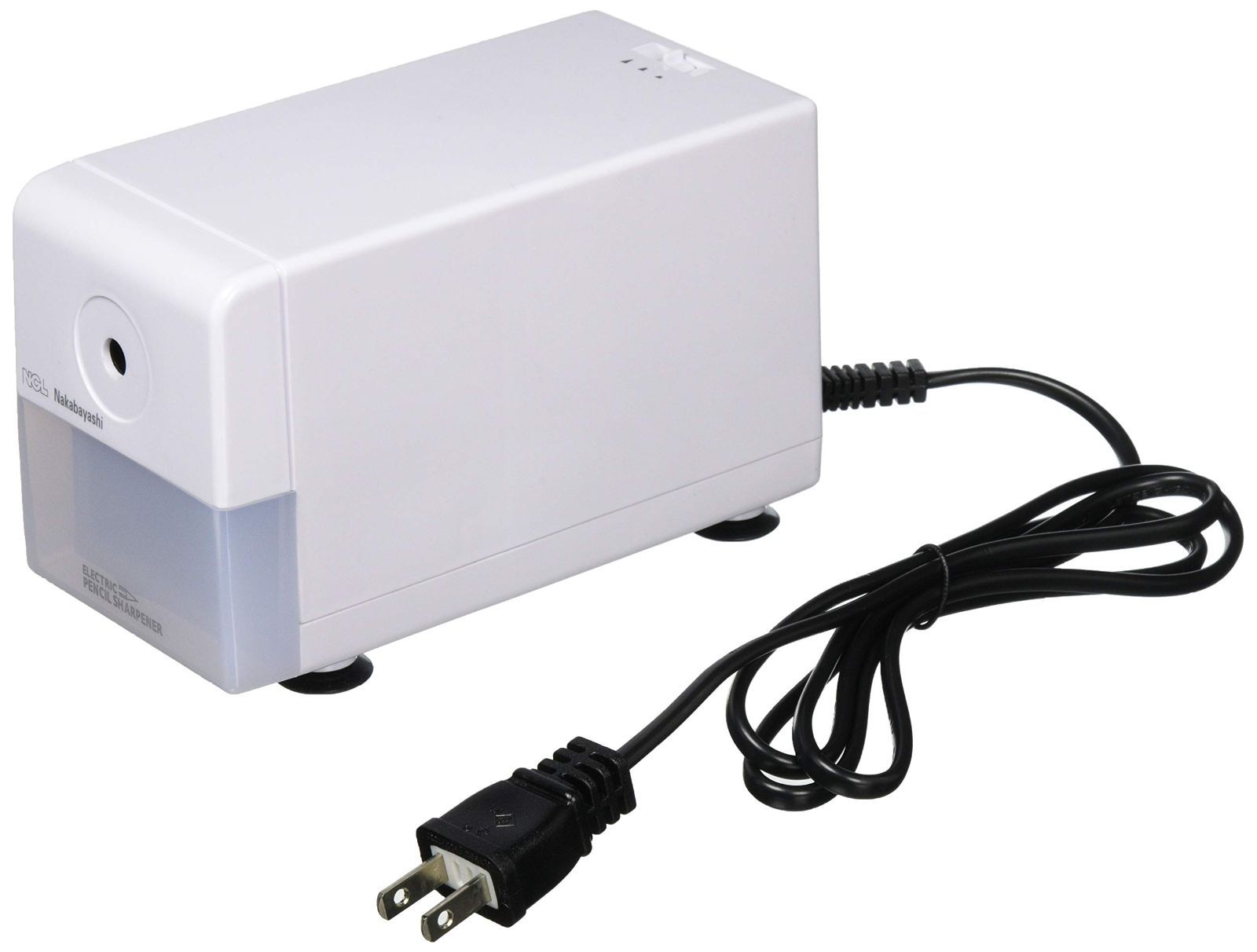 【新着商品】ナカバヤシ 電動 鉛筆削り スリムタイプ ホワイト DSZ-101W ピュアホワイト/スリム