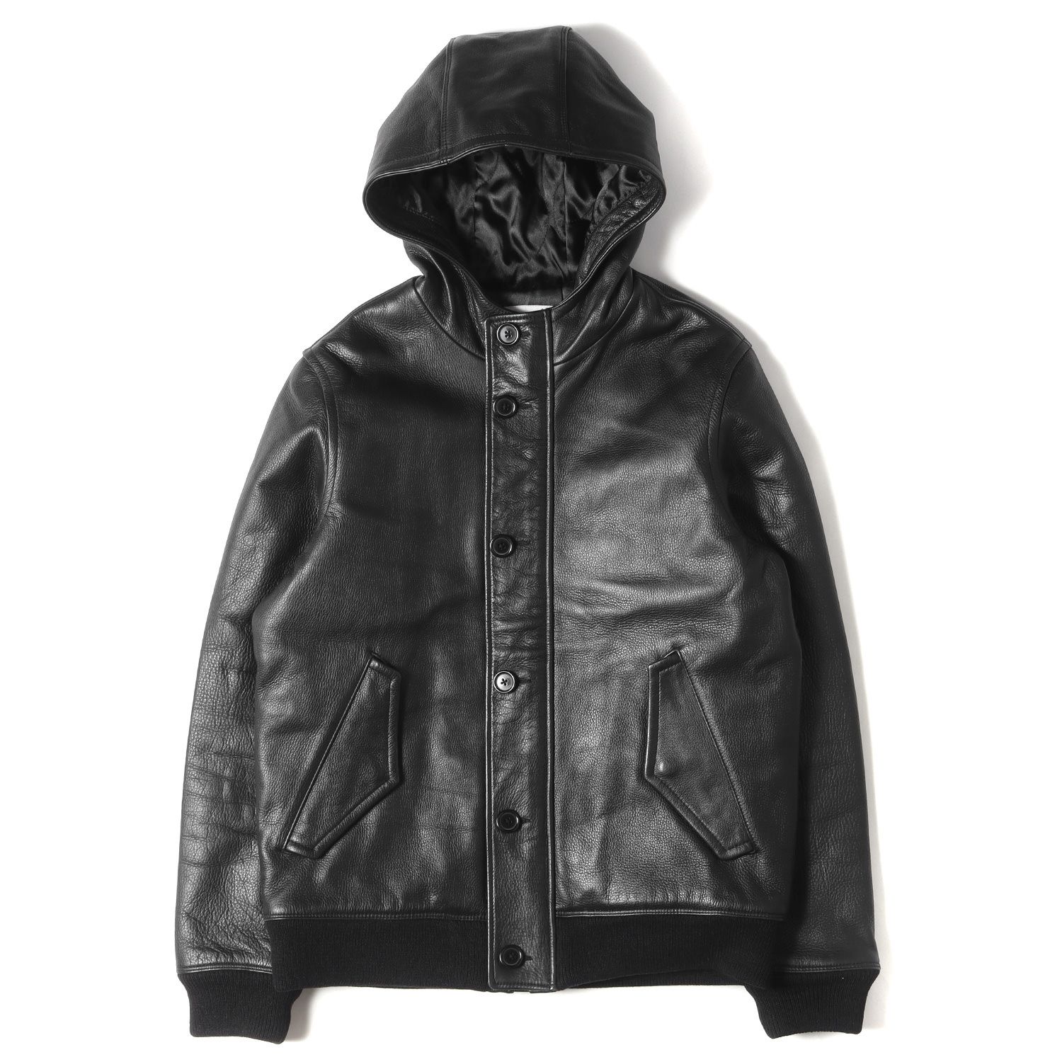 シュプリームの革ジャン(フード付き