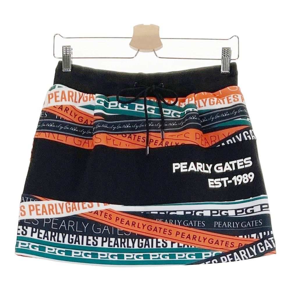 サイズ 0 PEARLY GATES パーリーゲイツ 2025年モデル 055-4234014 ストレッチ スカート 総柄 ブラック系 240101413654 ゴルフウェア レディース ストスト