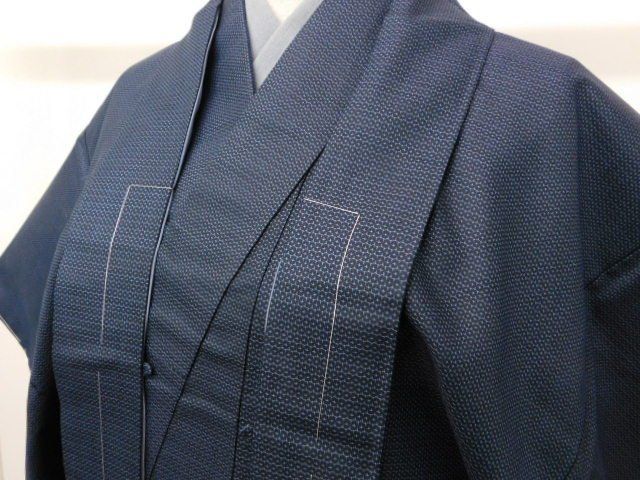 〔楽布〕P20657 お召しアンサンブル 男物 k