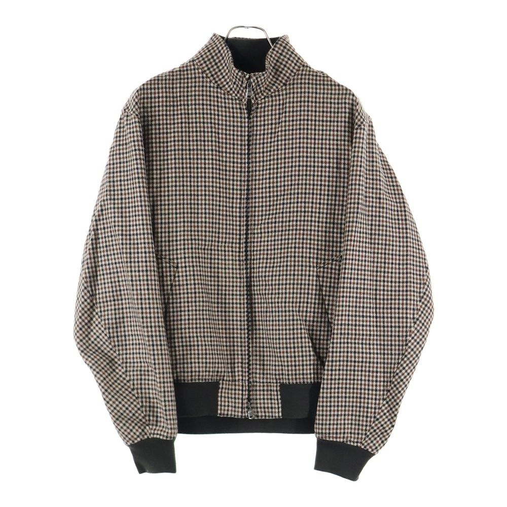 Acuascutum アクアスキュータム CLUB CHECK HARRINGTON JACKET クラブチェック ハリントン ジップアップジャケット ブラウン 2203412002-39