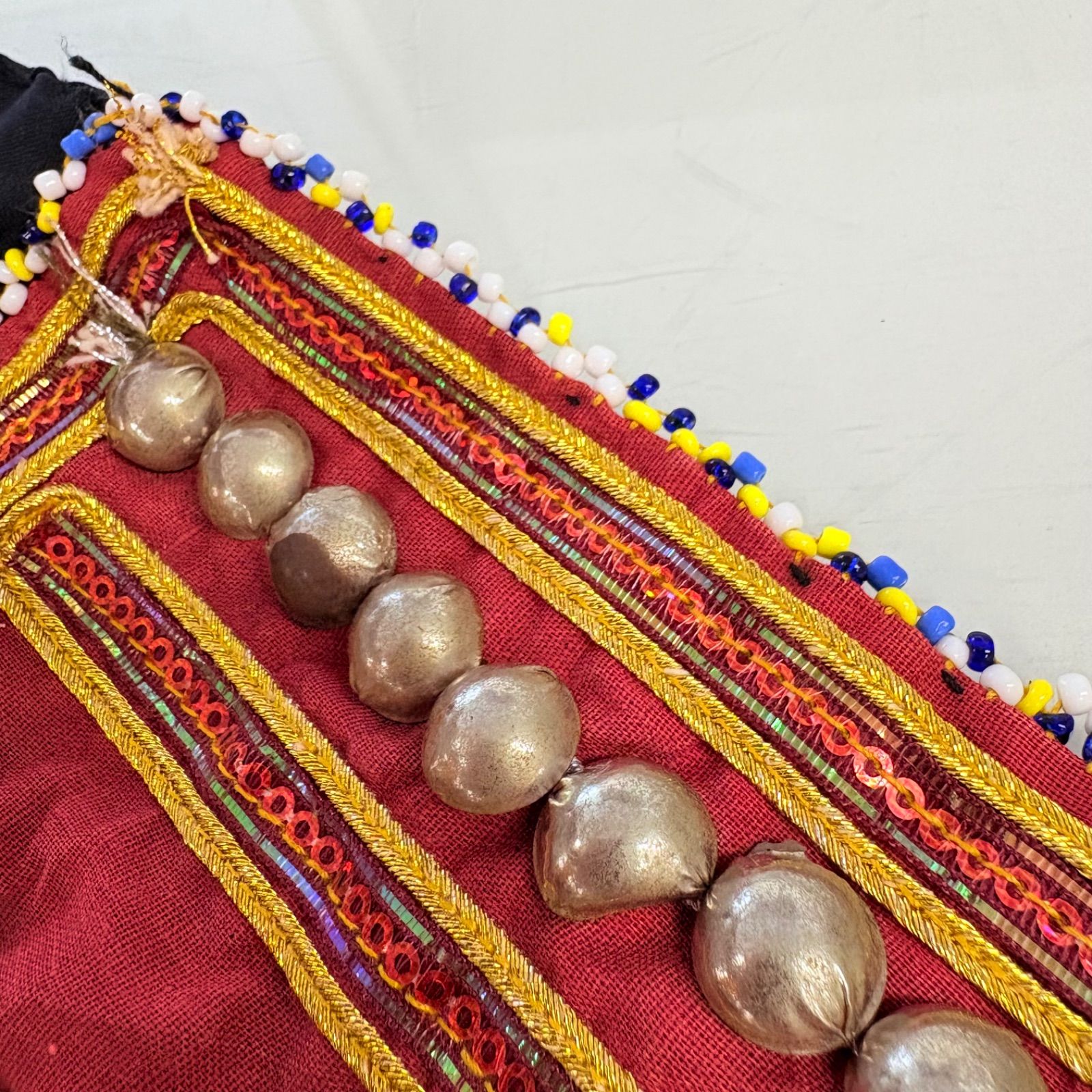 アフガンベルト モン族 刺繍ビーズベルト カレン族 ジャンティーク