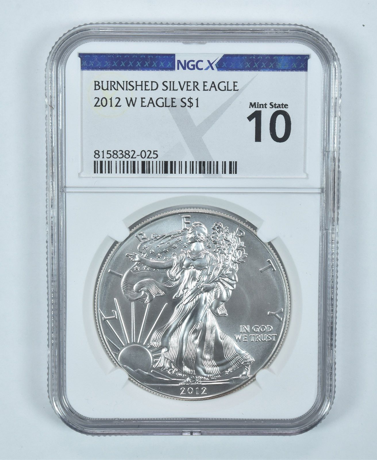 2012W バーニッシュドシルバーイーグル ミントステート 10 NGC X NGCX