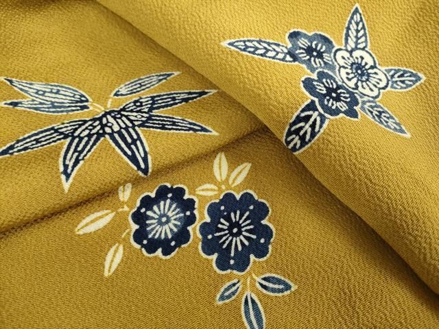 浦野理一作　名古屋帯　染め帯　鬼シボちりめん菊柄 浦野理一作 鬼しぼ縮緬鉄線に唐草文様名古屋帯 浦野理一作 名古屋