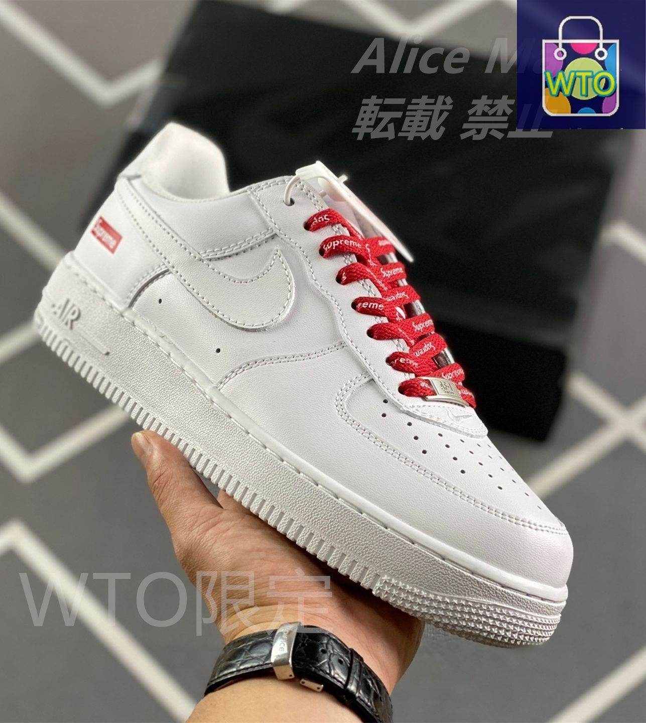 新品 未使用 24cm Supreme Air Force 1 ステッカー2枚付 supreme x nike air force 1 low ナイキ カジュアルスニーカー