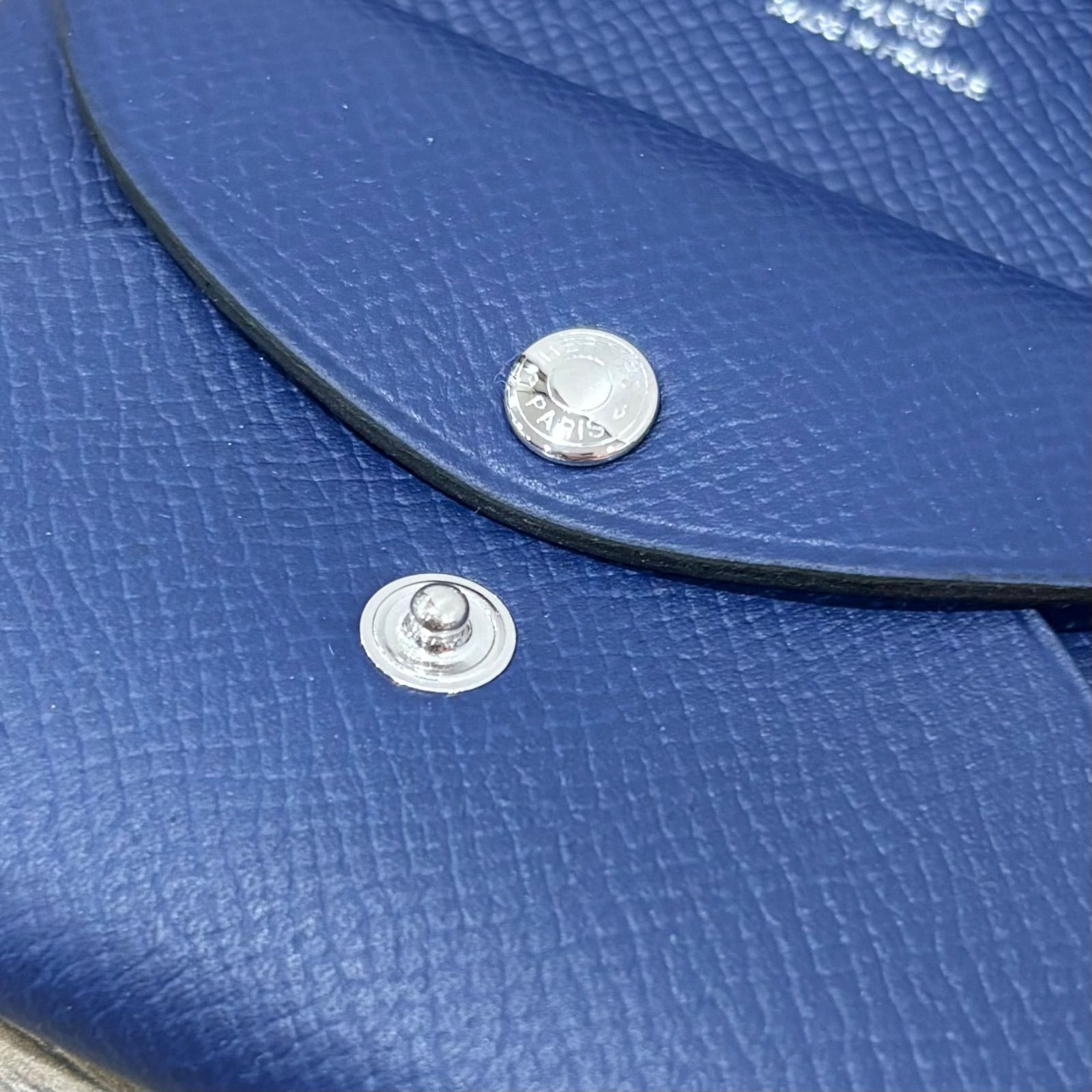 【新品未使用】エルメス　カルヴィデュオ　ネイビー エルメス カルヴィ デュオ ヴォーエプソン コインケース