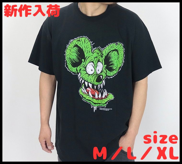 Rat Fink プリント半袖Tシャツ ストリートファッション  グリーンM L XL ユニセックス 新作入荷 少量入荷 送料無料 RAT2410