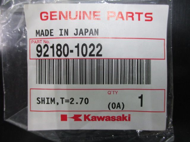 ZRX400 タペットシム 92180-1022 在庫有 即納 カワサキ 純正 新品