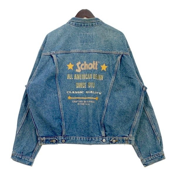 ヒューストン】バック 刺繍デザイン デニムジャケット アメリカン XL  