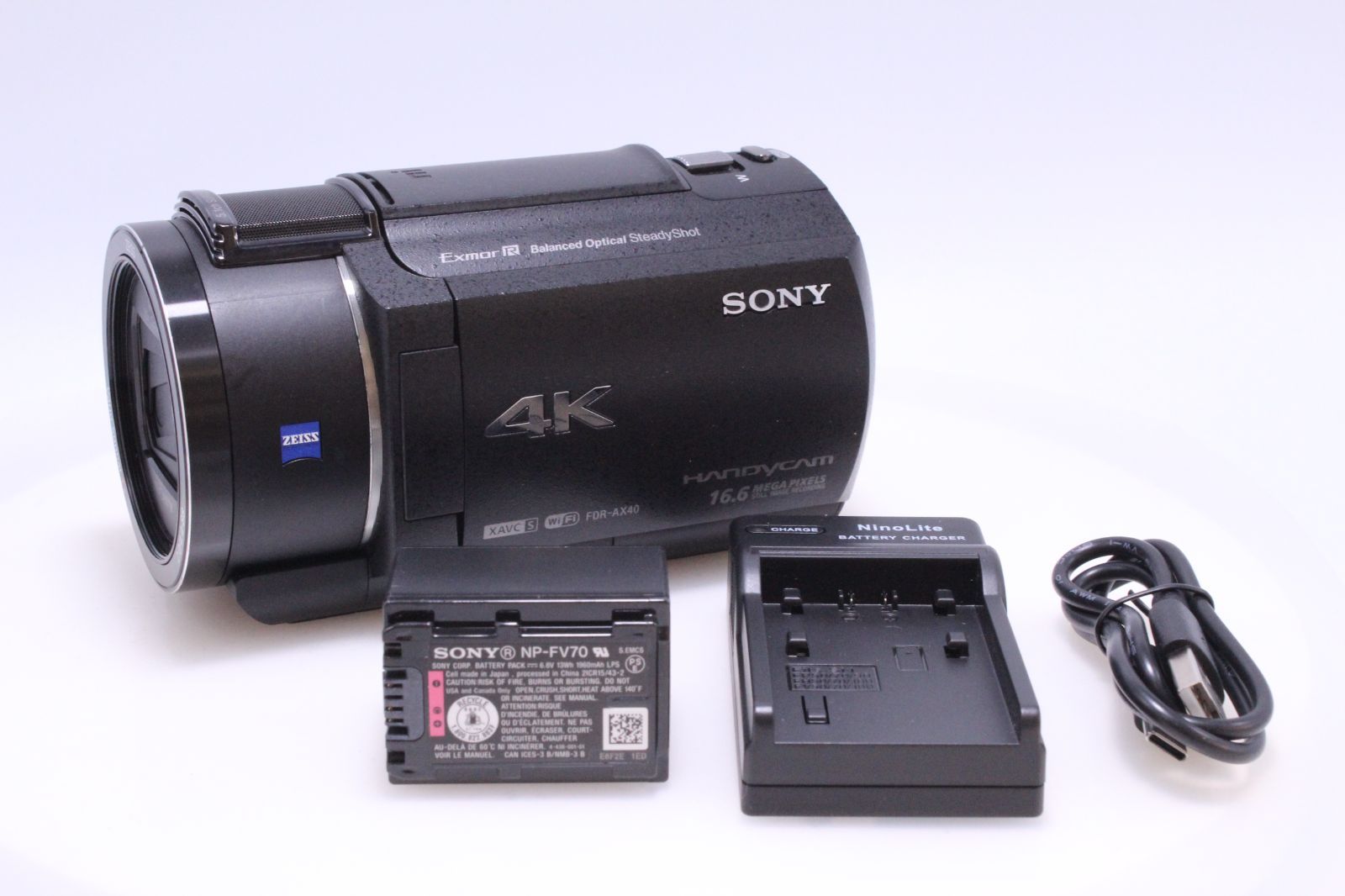 SONY FDR-AX40 4K 64GB 光学20倍 ブラック Handycam FDR-AX40 BC ビデオカメラ