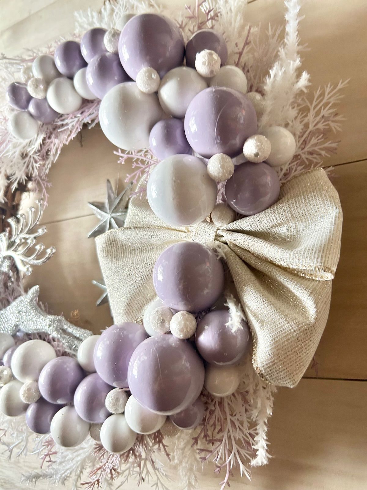 クリスマスハーフリース クリスマス Christmas Xmas ハーフムーン リース ホワイト