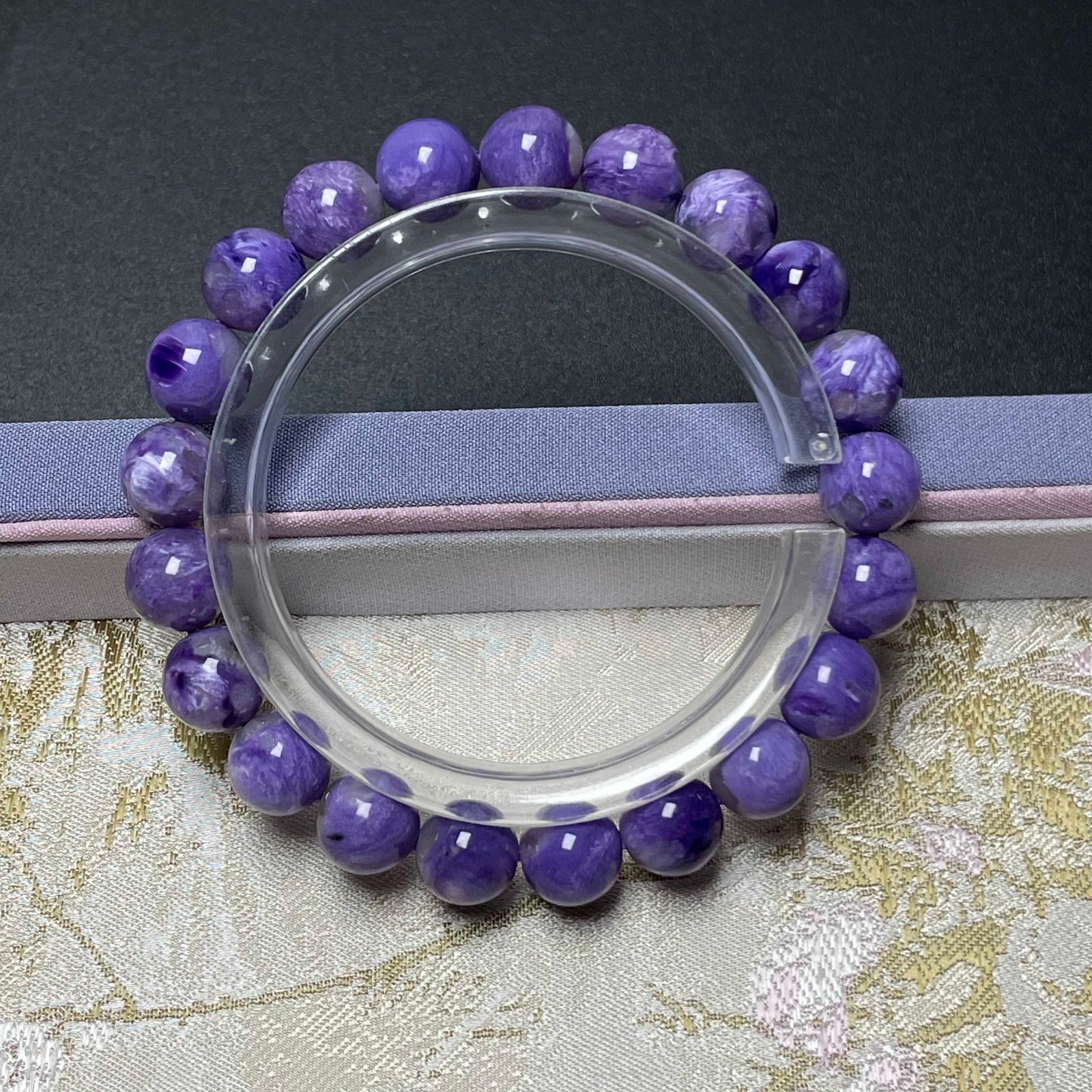 上級 EU製 ☆チャロアイト☆パワーストーン ブレスレット 天然石 紫