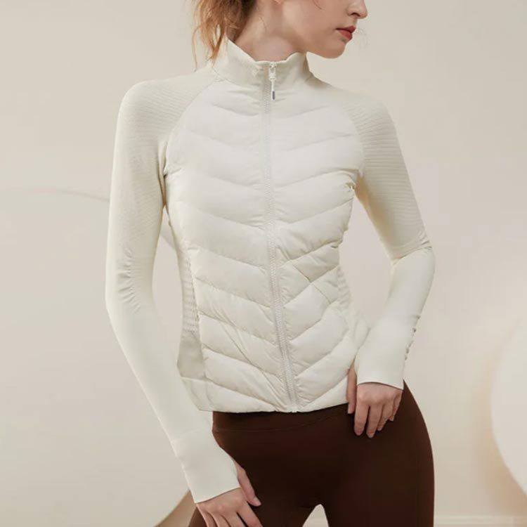■美品■ゴルフウェア■ニット■WOOL素材■アウター■厚手 スリム 切り替え 冬 長袖 ジャケット 中綿 ブルゾン ストレッチ