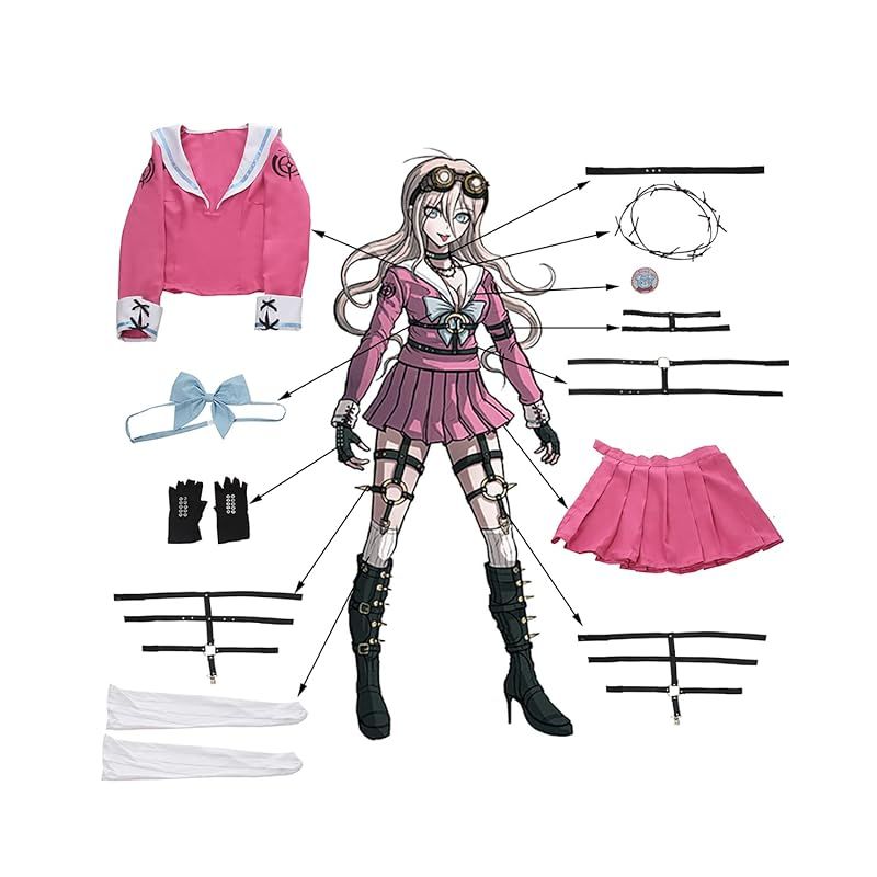 在庫 神併 入間美兎 コスプレ ウィッグ付き 超高校級の発明家 ダンガンロンパ コスプレ衣装 大人用 仮装 文化祭 イベント コスチューム ステージ服 Iruma Miu cosplay 入間美兎 ウィッグ付き XL 0 BRIGHTFACE_UK