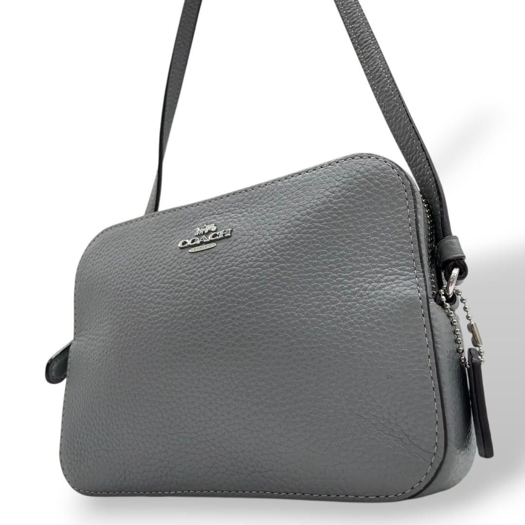 COACH レザーショルダーバッグ グレー