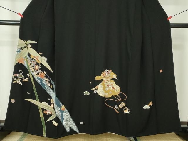 ◆豪華■正絹総絞り■吉祥飛鶴文■黒地■金彩加■振袖一式 平和屋着物□豪華黒留袖 飛鶴花文 金彩 正絹 逸品 AAAX8463ma