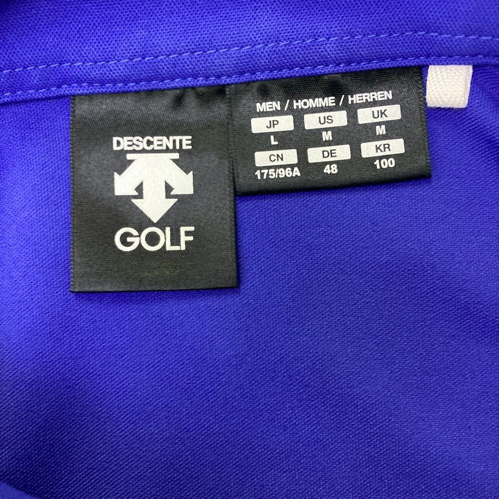 視覚的な サイズ L DESCENTE GOLF デサントゴルフ ハーフジップ 半袖ポロシャツ ネイビー系 240101531797 ゴルフウェア メンズ ストスト