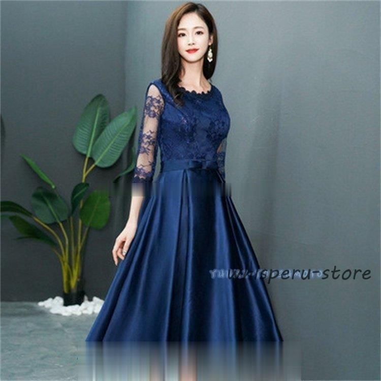 パーティードレス結婚式服装ドレスワンピース20代10代40代30代nakフォーマルドレス50代女性冬赤お呼ばれ母親親族袖ありフォーマルワンピー