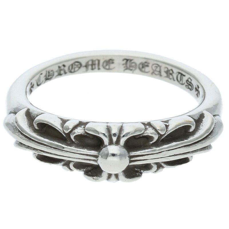 クロムハーツ BABY CLASSIC ベイビークラシックフローラルクロス シルバーリング メンズ 15号