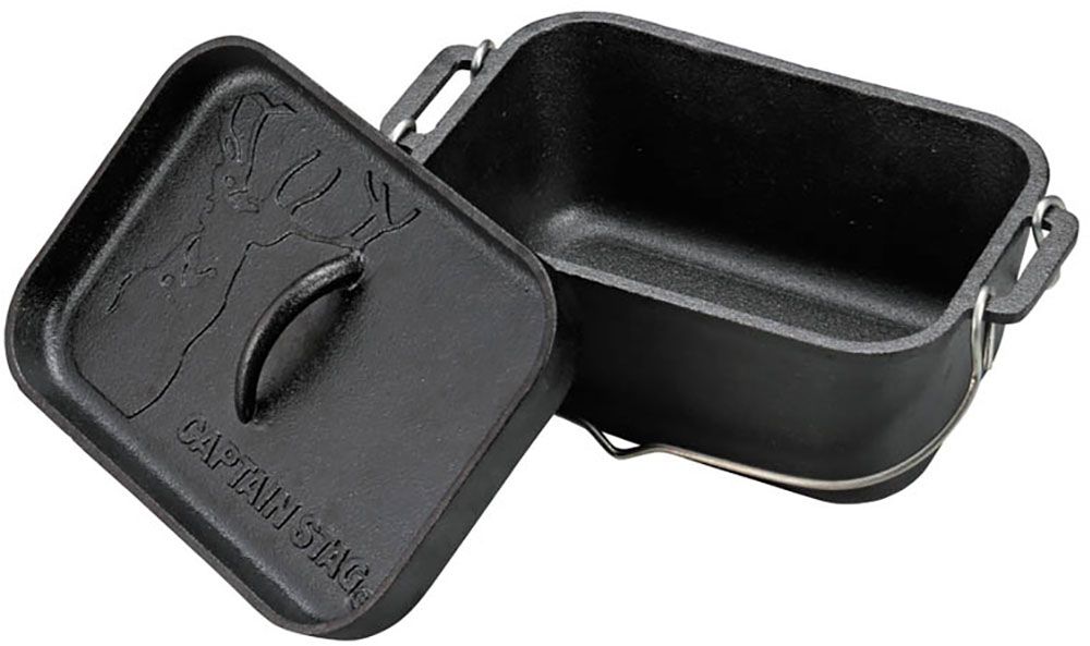 キャプテンスタッグ CAPTAIN STAG アウトドア 角型 ダッチオーブン キャンプ 調理 焚き火 器具 道具 角型 UG3063 -