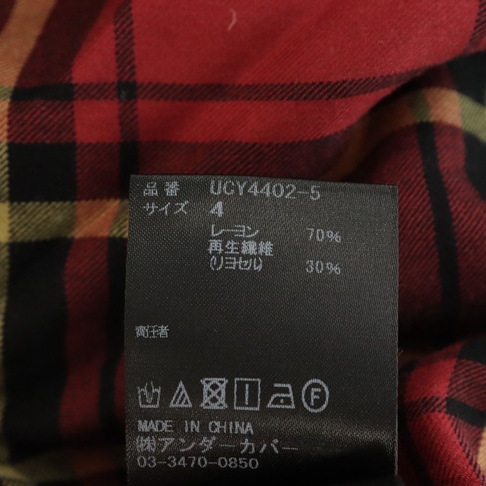 UNDERCOVER (アンダーカバー) 20SS タータンチェック柄レーヨン半袖