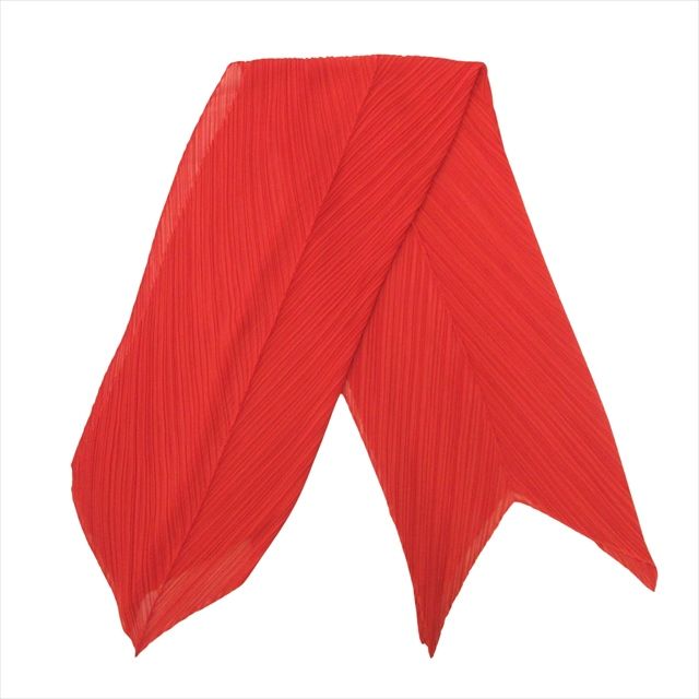 プリーツプリーズ　pleats please スカーフ　ストール　マフラー　赤系 プリーツプリーズ PLEATS PLEASE ストール マフラー 赤 レッド