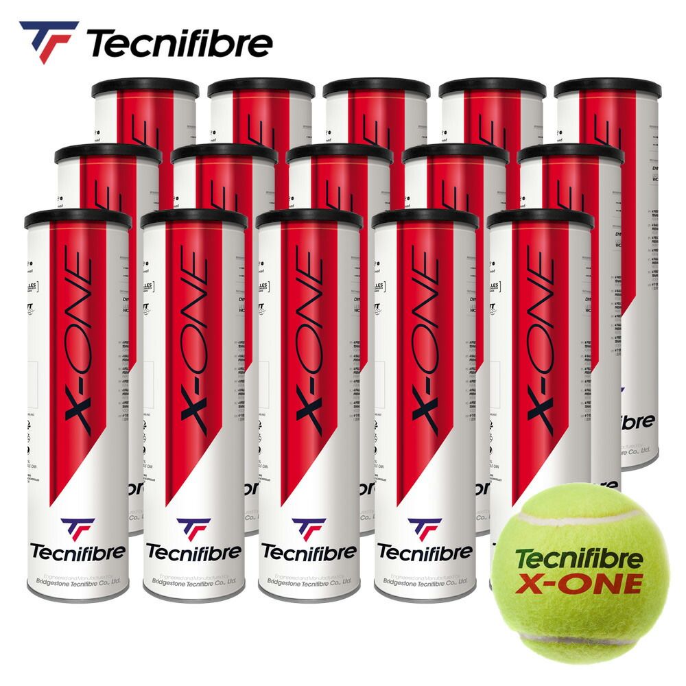 テクニファイバー Tecnifibre テニスボール X-ONE エックスワン 4個入 1箱 15缶|60球 TBA4XE1 ITF JTA 公認球
