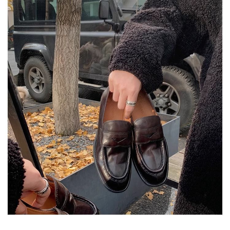 g.h.bass ブラック ローファー ローファー レディース 学生 本革 学生靴 ヒールアップ 歩き