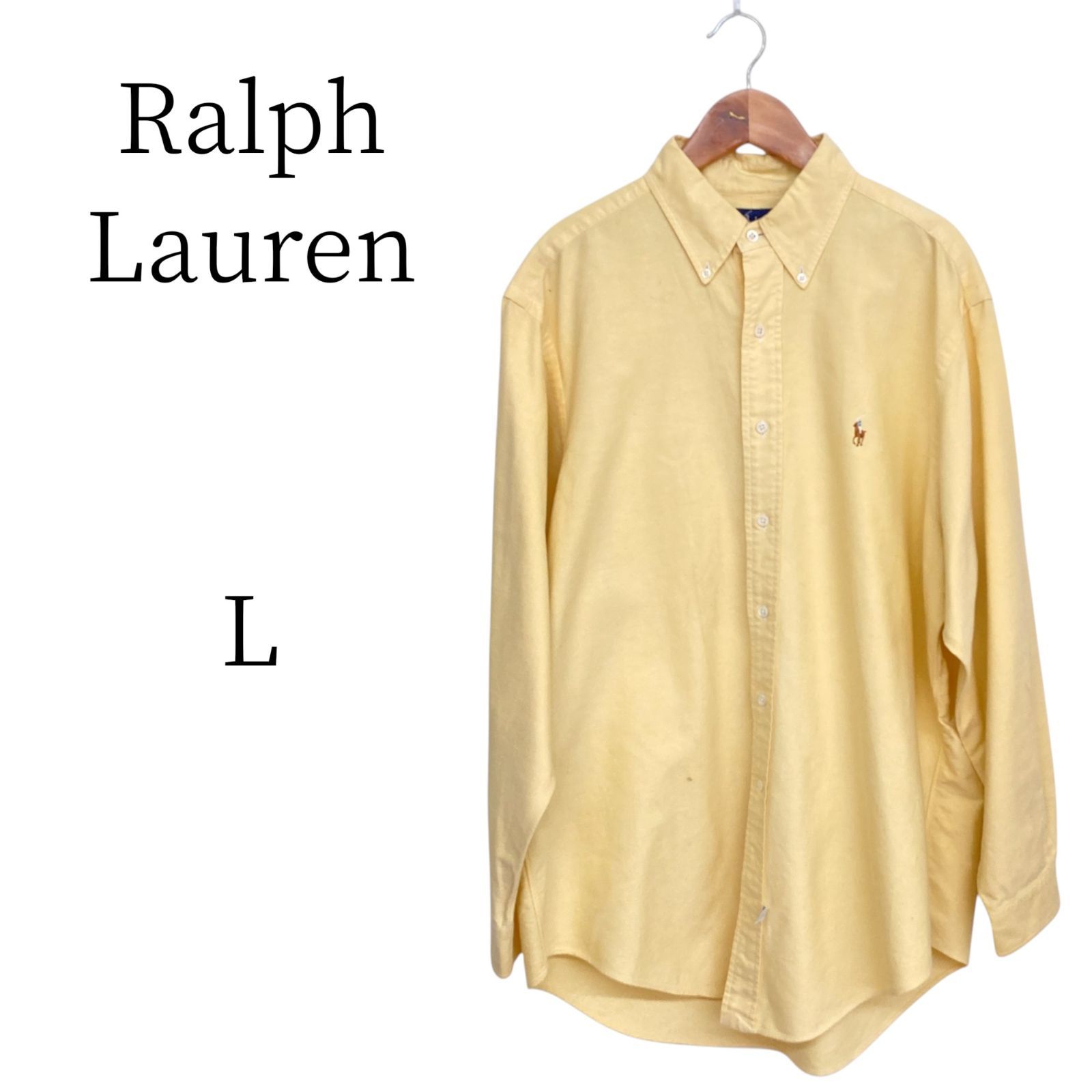 Ralph Lauren ラルフローレン 薄い イエロー シャツ L