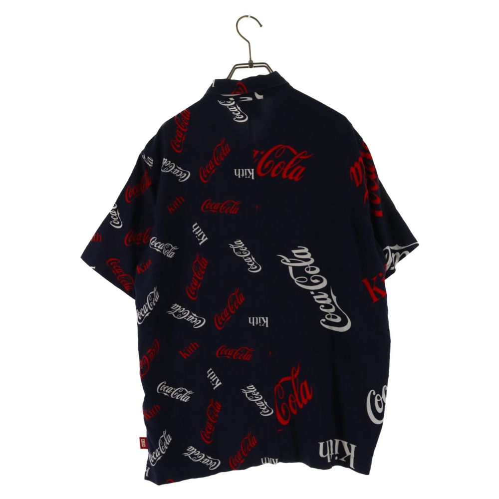 Coca-Cola (コカコーラ) PRINTED SHORT NAVY コカ コーラ プリント セットアップ 半袖 シャツ ショート パンツ  ネイビー KITH KH6378