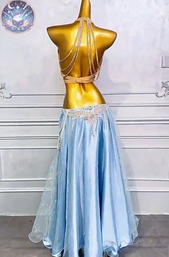 品質保証! ベリーダンス衣装 パール トップス＋スカート 光沢 オーダーメイド 【お中元ギフト】