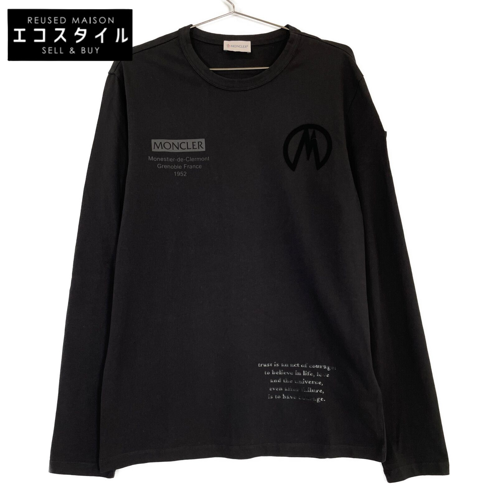 MONCLER モンクレール ﾌﾞﾗｯｸ MAGLIA Tｼｬﾂ M - メルカリ