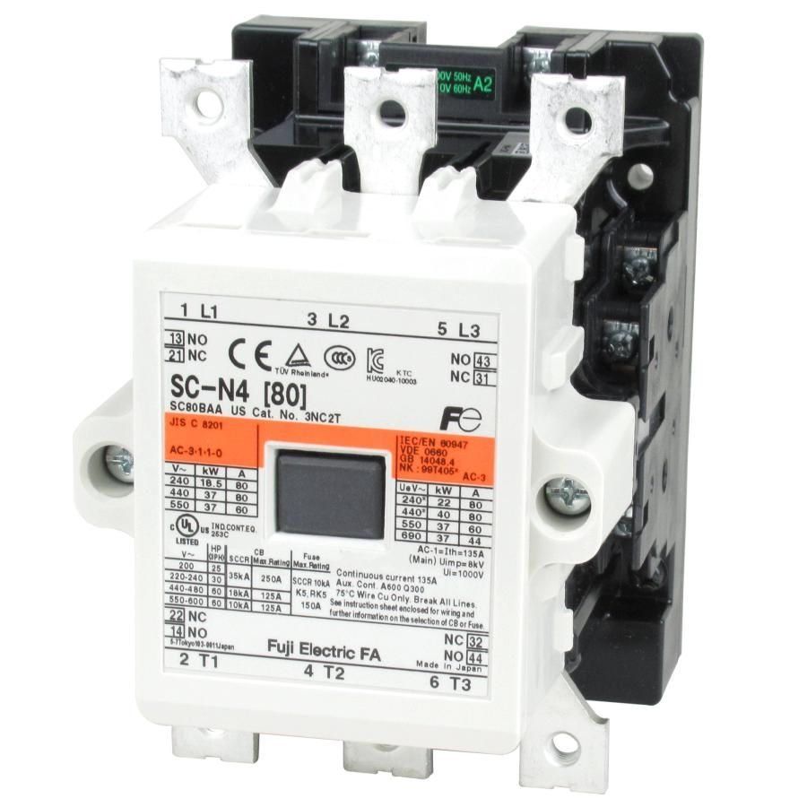 富士電機 標準形電磁接触器 ケースカバー無 SC-N4 コイルAC200V 【公式