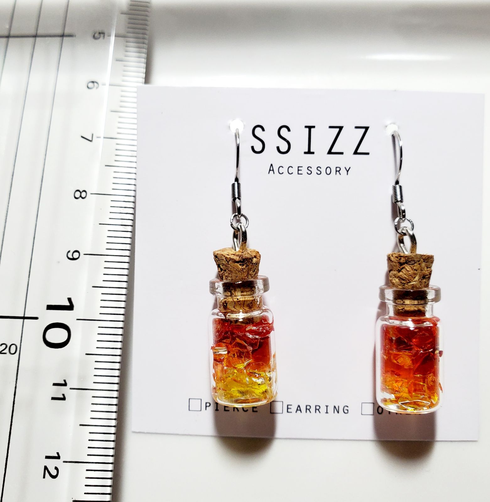 琉球ガラス のレジンイヤリング ピアス（フック・チェーン