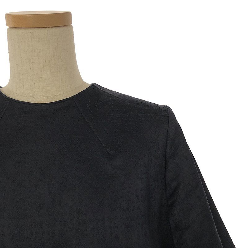 Drawer / ドゥロワー | 2023SS | RESORT2 サテンジャカードハーフスリーブブラウス | 36 | ネイビー | レディース Drawer / ドゥロワー | 2023SS | RESORT2 サテンジャカードハーフ