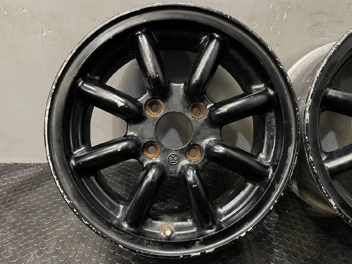 旧車ホイール ワタナベ 社外ホイール 14インチ 4本 6J4HPCD100約+40 エイトスポーク 希少 当時物　(VHO496)クレジットカード QRコード決済可能 旧車ホイール ワタナベ 社外ホイール 14インチ 4本 6J4HPCD100約+40