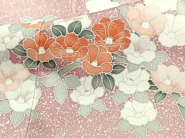 花美人着物■訪問着　刺繍　花丸文　たたき染め　しつけ付き　逸品　未使用ｚ693