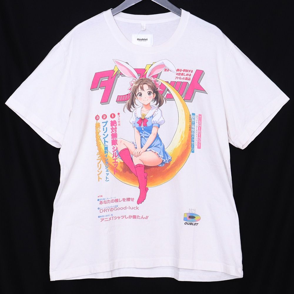 DOUBLET ANIME PRINT T-SHIRT RABBIT XSサイズ ホワイト 25SS33CS370 