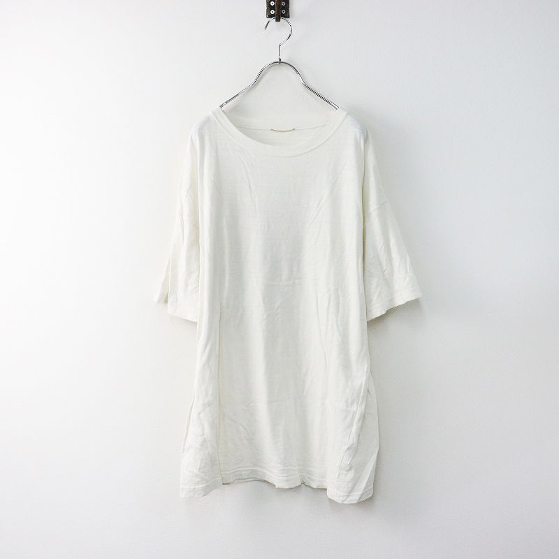 2021SS ドゥーズィエムクラス Deuxieme Classe loose Tシャツ/ホワイト カットソー トップス ヴィンテージ加工 半袖【2400014136630】