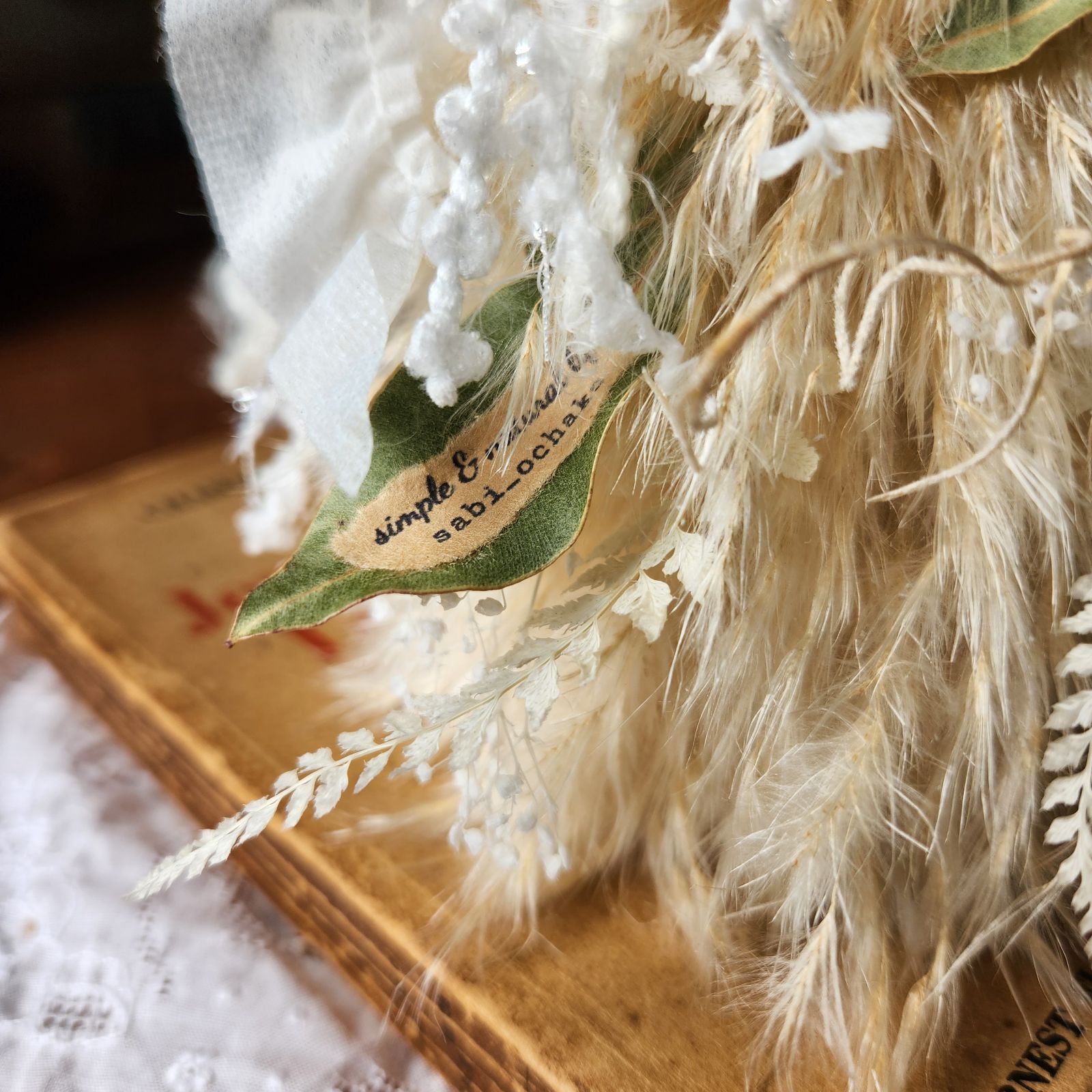 専用感謝sale＊パンパスツリーのジャンボドライボトル＆コットンのブリキアレンジ 見頃のパンパスをインドアで楽しむアレンジメント｜Fla-co（フラコ