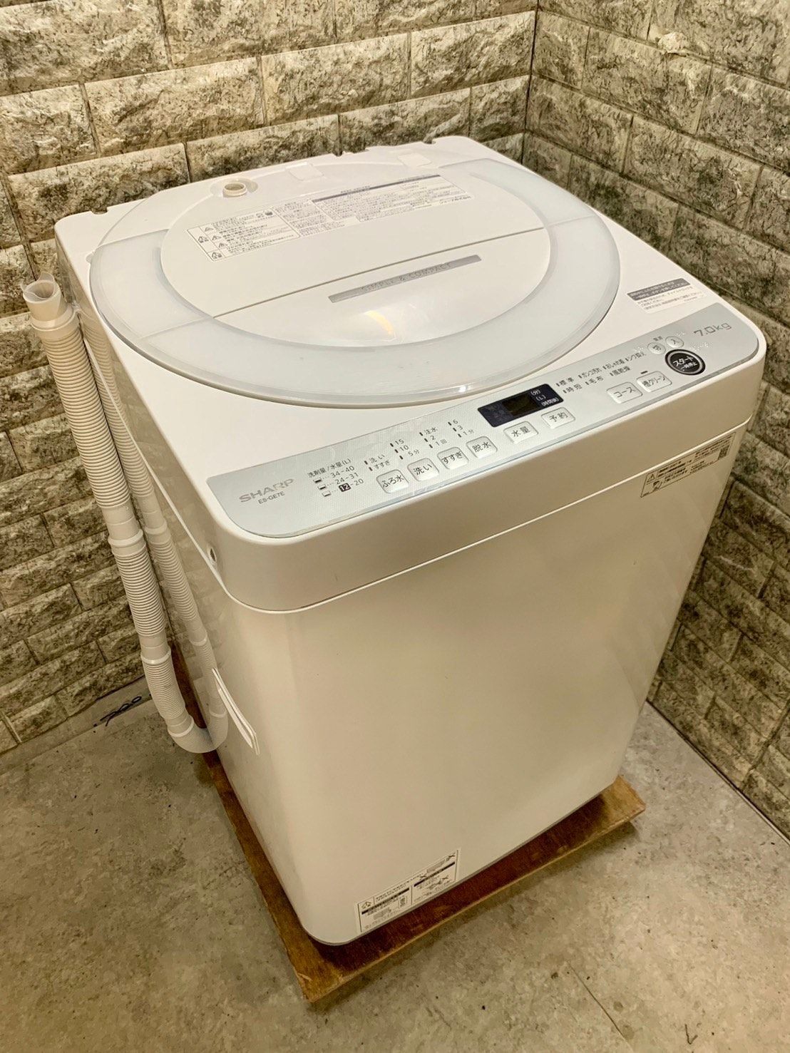大阪送料無料★3か月保障付き★洗濯機★2021年★ES-GE7E-W★SS-60 大阪送料無料☆3か月保障付き☆洗濯機☆2021年☆シャープ☆7kg