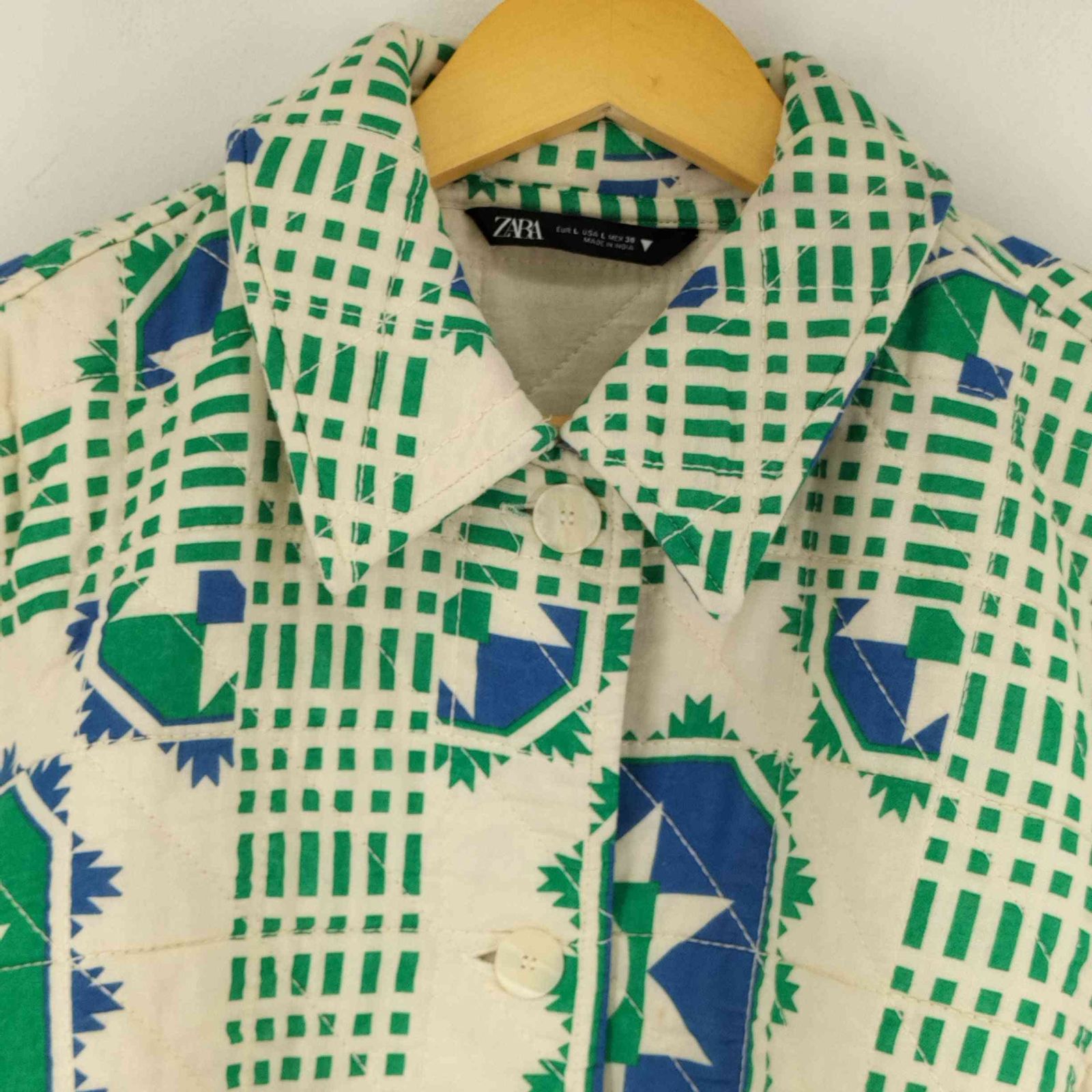 ザラ ZARA プリントキルティングシャツジャケット レディース L - メルカリ